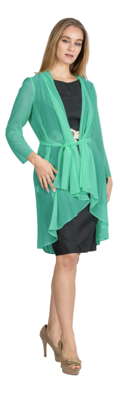 Levita en gasa con cinturón.